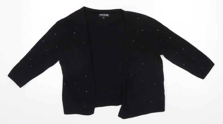 Debenhams Womens Black Round Neck Viscose Cardigan Jumper Size 12