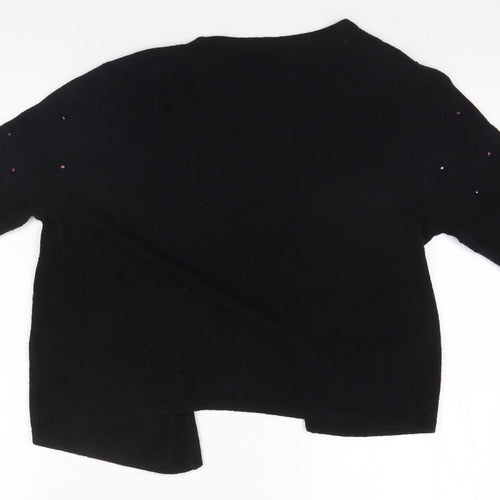 Debenhams Womens Black Round Neck  Viscose Cardigan Jumper Size 12