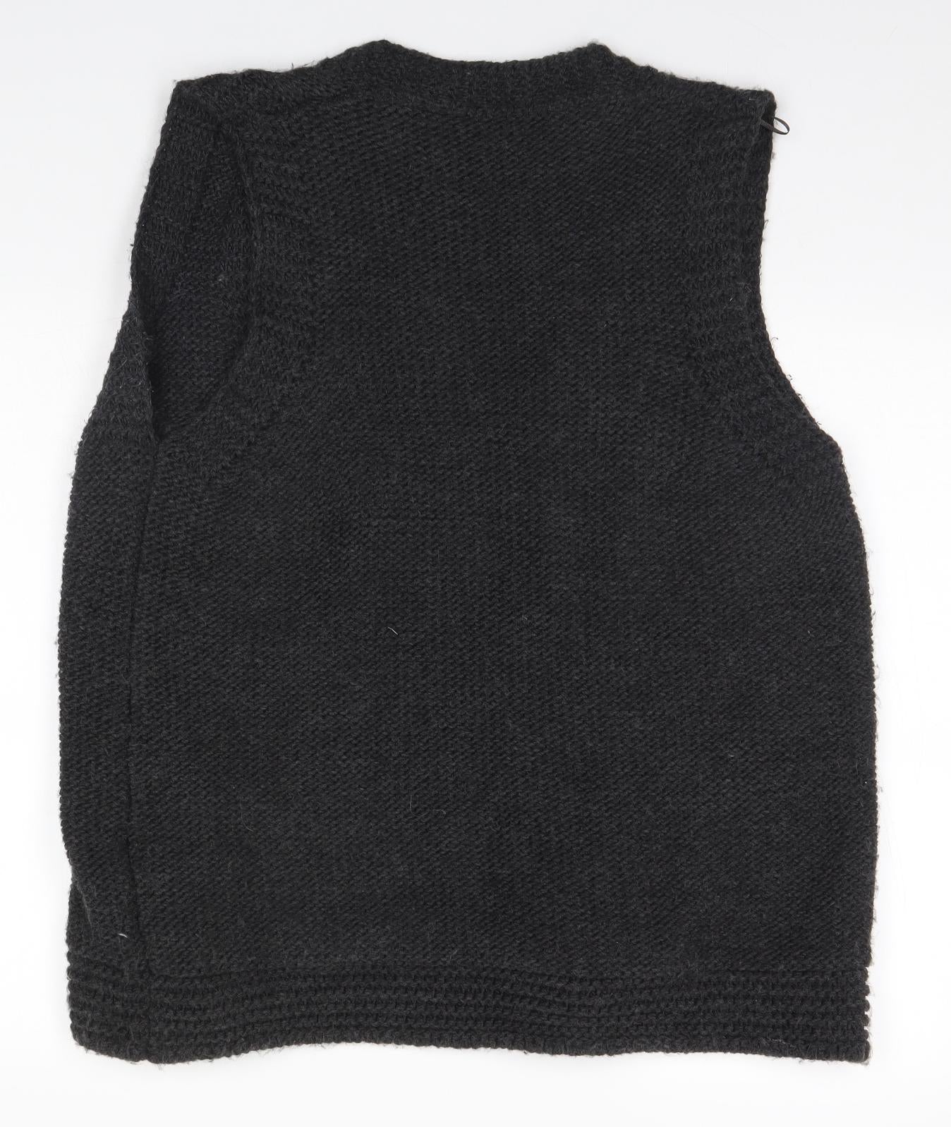 Moda Womens Grey V-Neck  Acrylic Cardigan Jumper Size 20