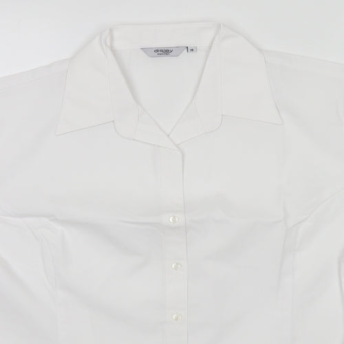 Disley Womens White  Polyester Basic Button-Up Size 18 Collared