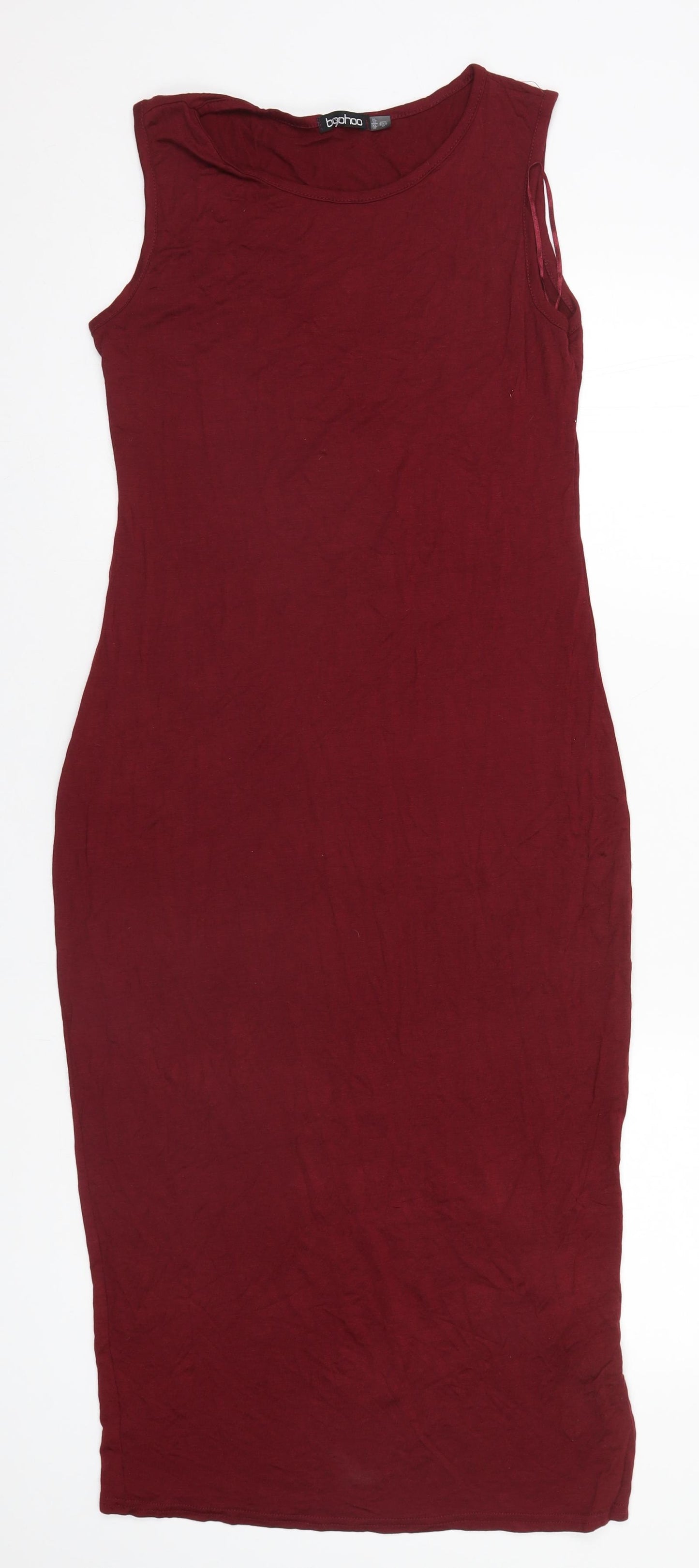 Blanco Womens Red  Viscose Pencil Dress  Size L Round Neck