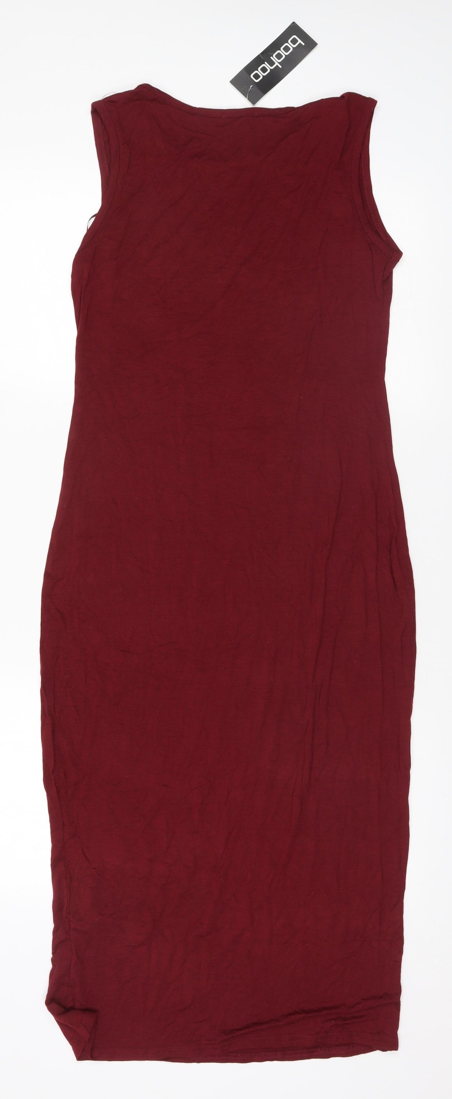 Blanco Womens Red  Viscose Pencil Dress  Size L Round Neck