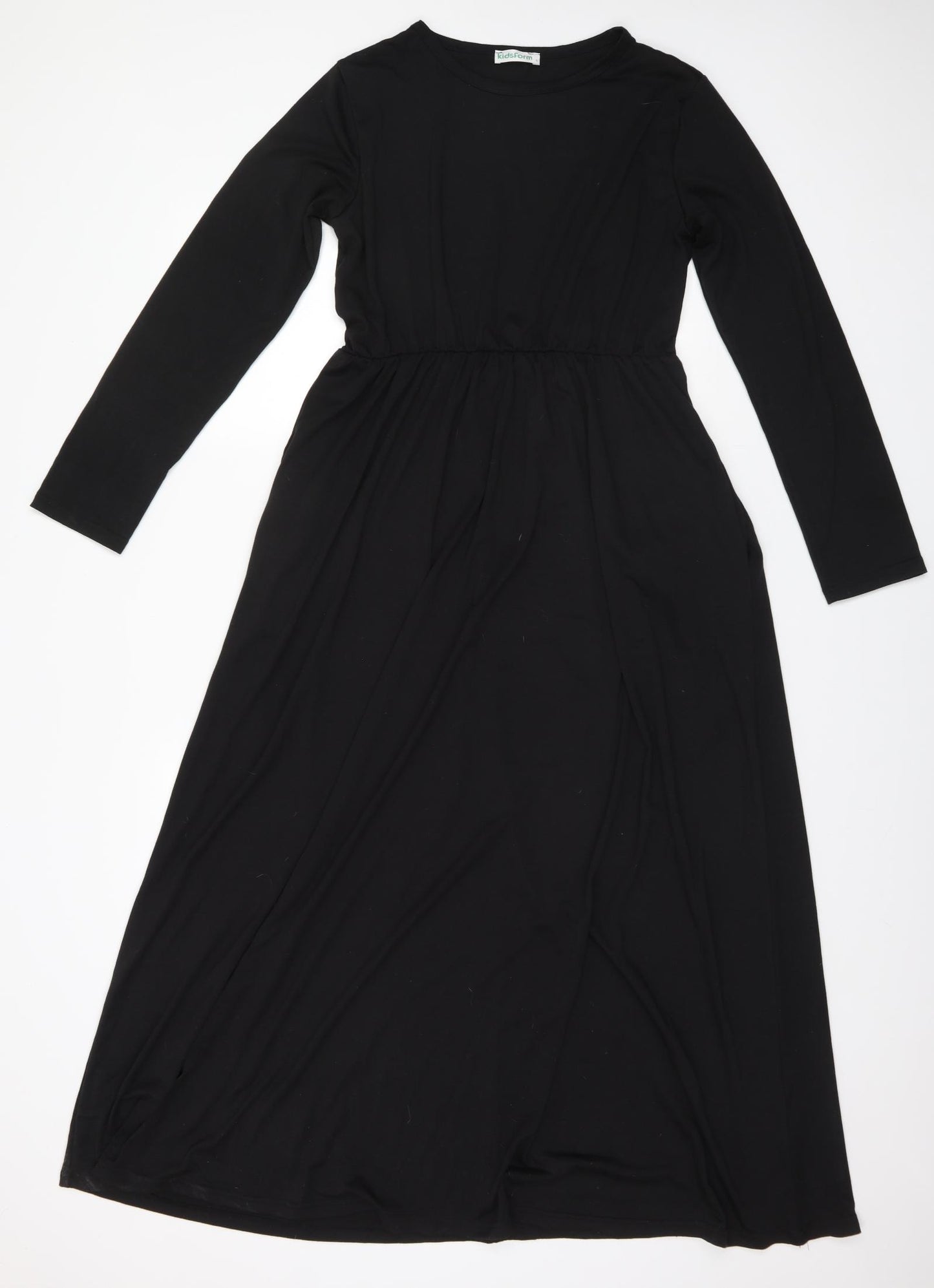 Preworn Womens Black  Cotton A-Line  Size L Round Neck