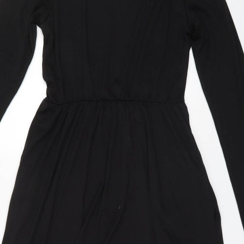 Preworn Womens Black  Cotton A-Line  Size L Round Neck