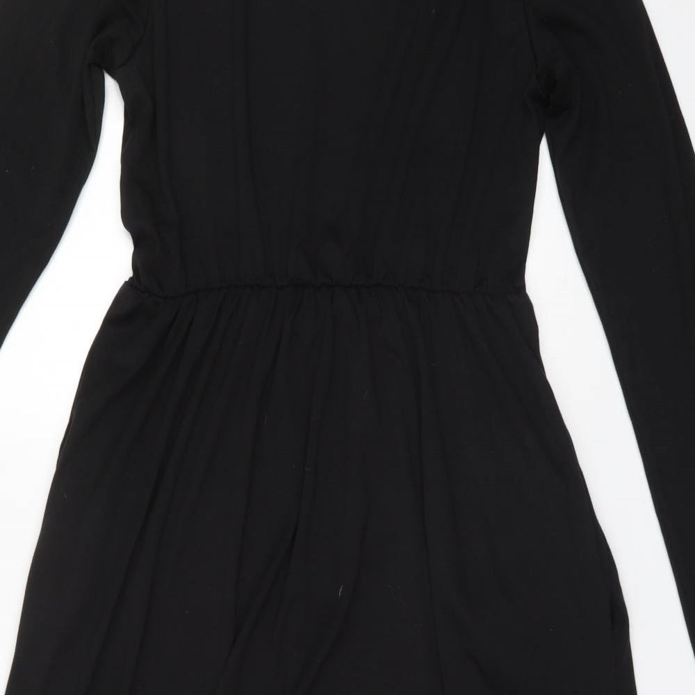 Preworn Womens Black  Cotton A-Line  Size L Round Neck
