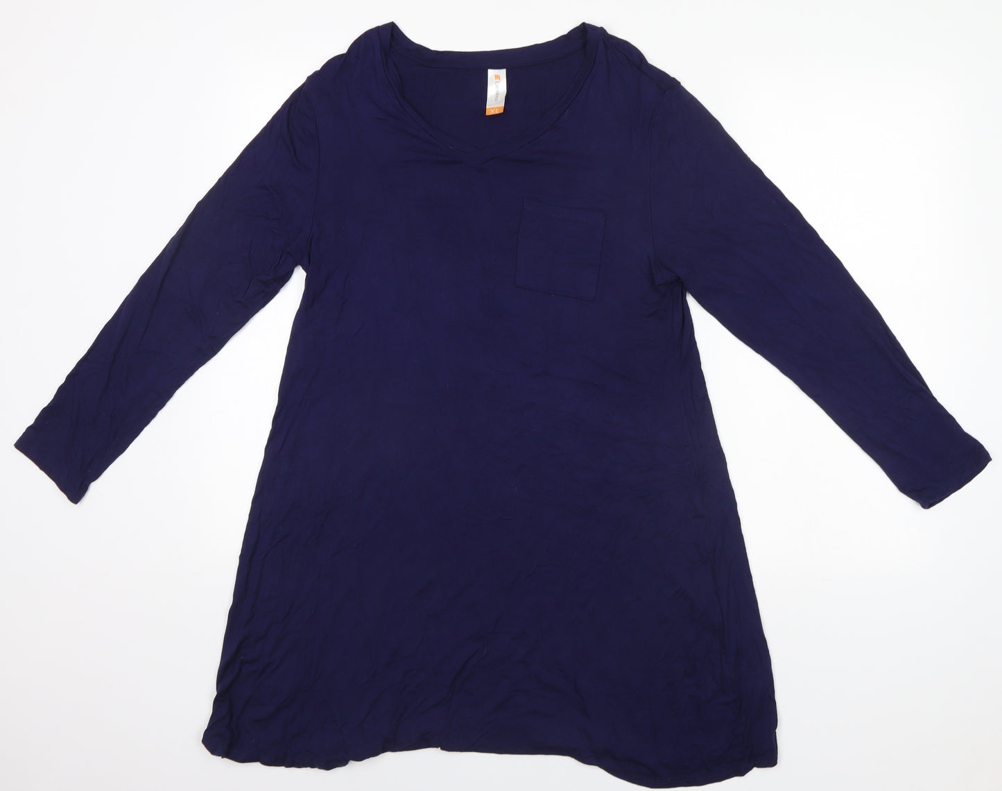 eanklosco Womens Blue  Viscose A-Line  Size XL Round Neck