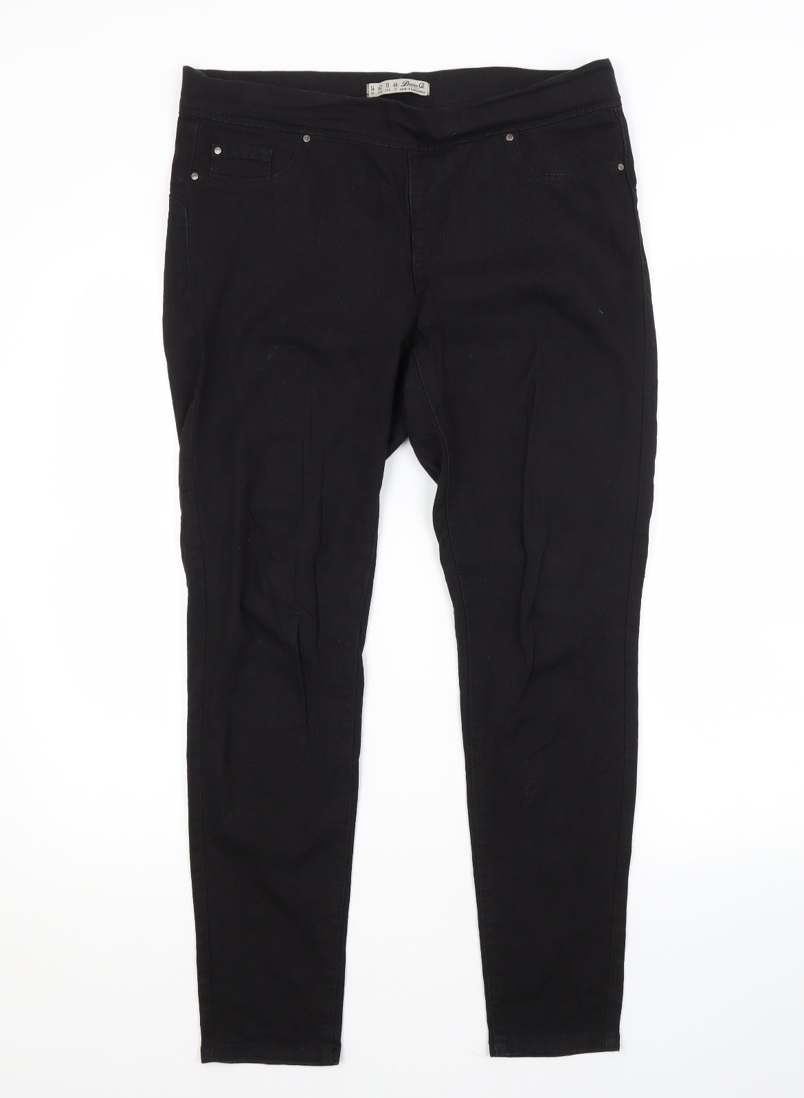 Primark Womens Black  Cotton Skinny Jeans Size 14 L28 in Regular