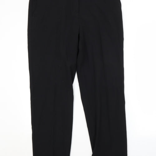 M&S Womens Black  Polyester Trousers  Size 14 L29 in Regular
