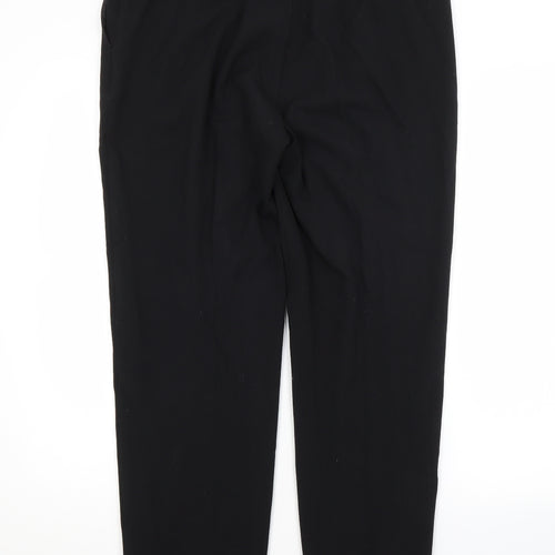 M&S Womens Black  Polyester Trousers  Size 14 L29 in Regular