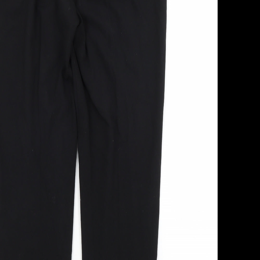 M&S Womens Black  Polyester Trousers  Size 14 L29 in Regular