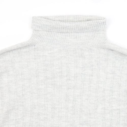 George Womens Grey Roll Neck  Acrylic Pullover Jumper Size L