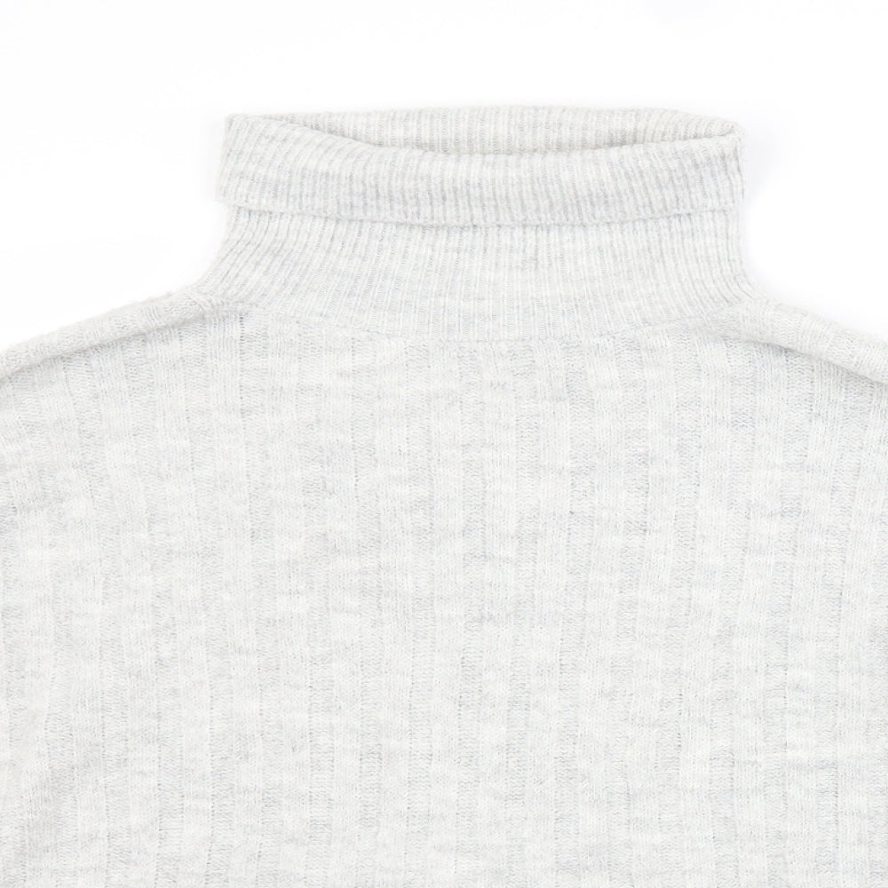 George Womens Grey Roll Neck  Acrylic Pullover Jumper Size L