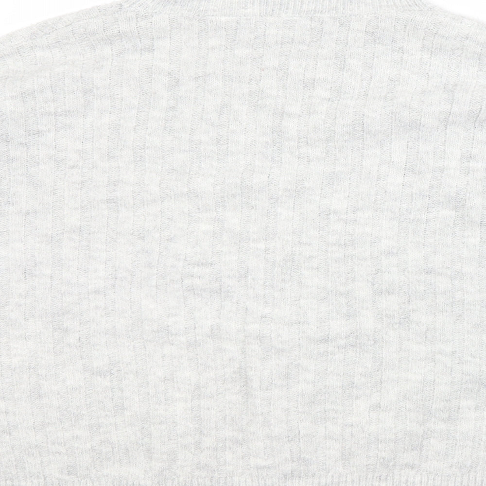 George Womens Grey Roll Neck  Acrylic Pullover Jumper Size L