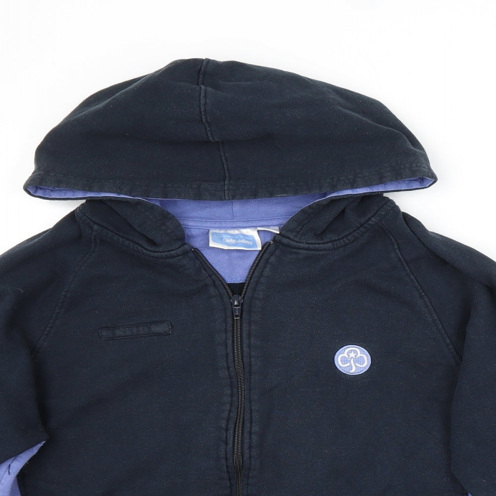 Preworn Womens Blue  Cotton Full Zip Hoodie Size 14   - GIRLS GUIDES
