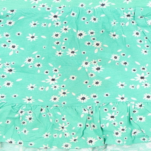 Preworn Girls Green Flecked Cotton A-Line Skirt Size 5 Years  Regular