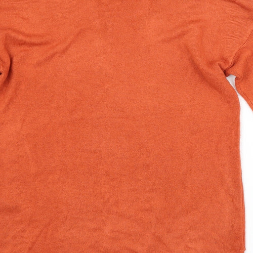 PEP&CO. Womens Orange Crew Neck  Acrylic Pullover Jumper Size 10