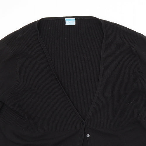 Preworn Womens Black V-Neck   Cardigan Jumper Size M