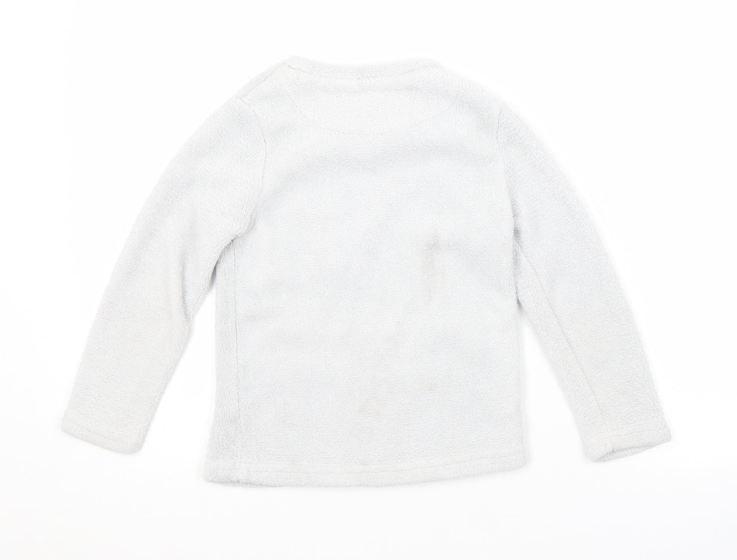 Preworn Girls Grey Crew Neck  Polyester Pullover Jumper Size 5-6 Years