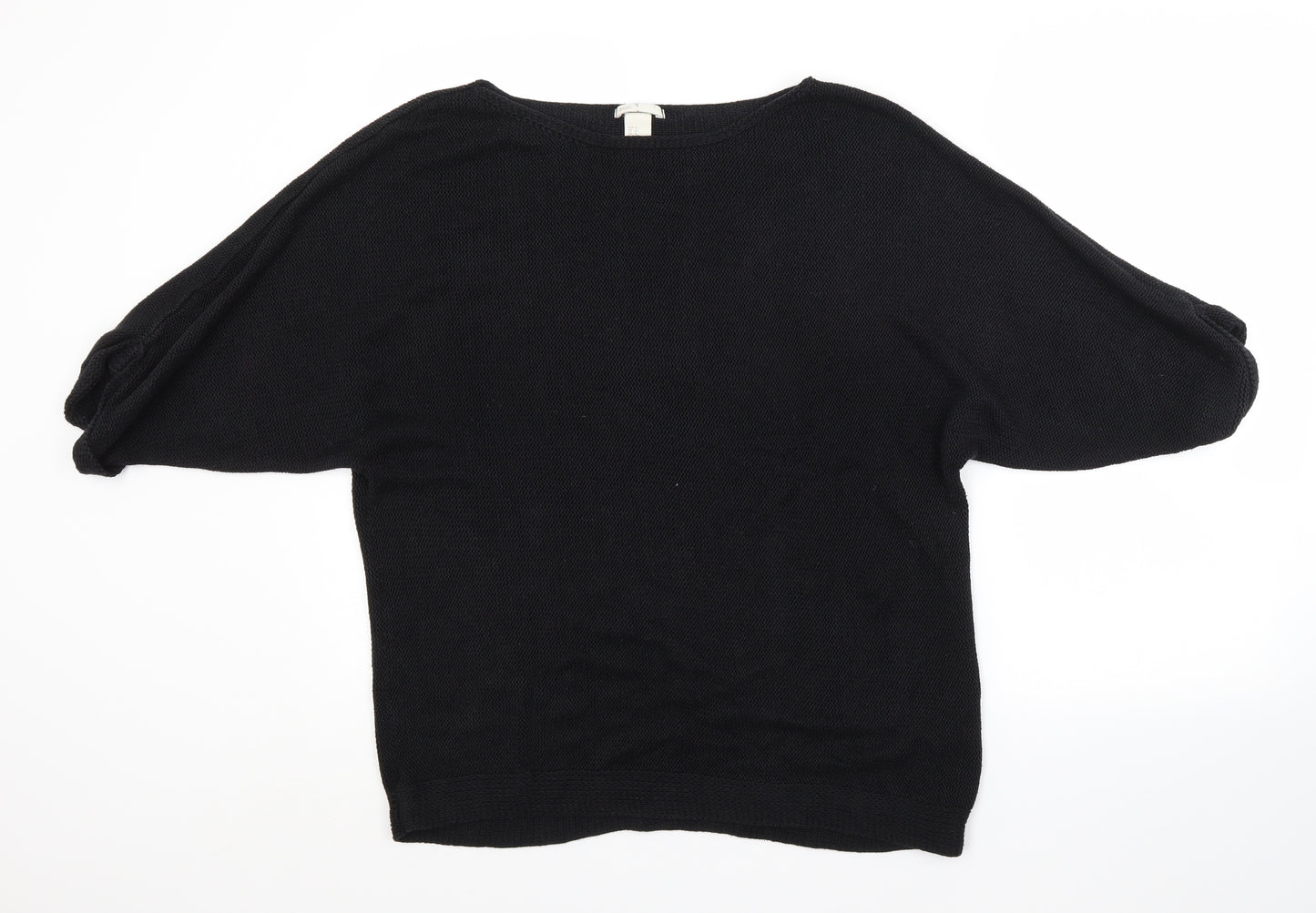 H&M Womens Black Crew Neck  Acrylic Pullover Jumper Size M