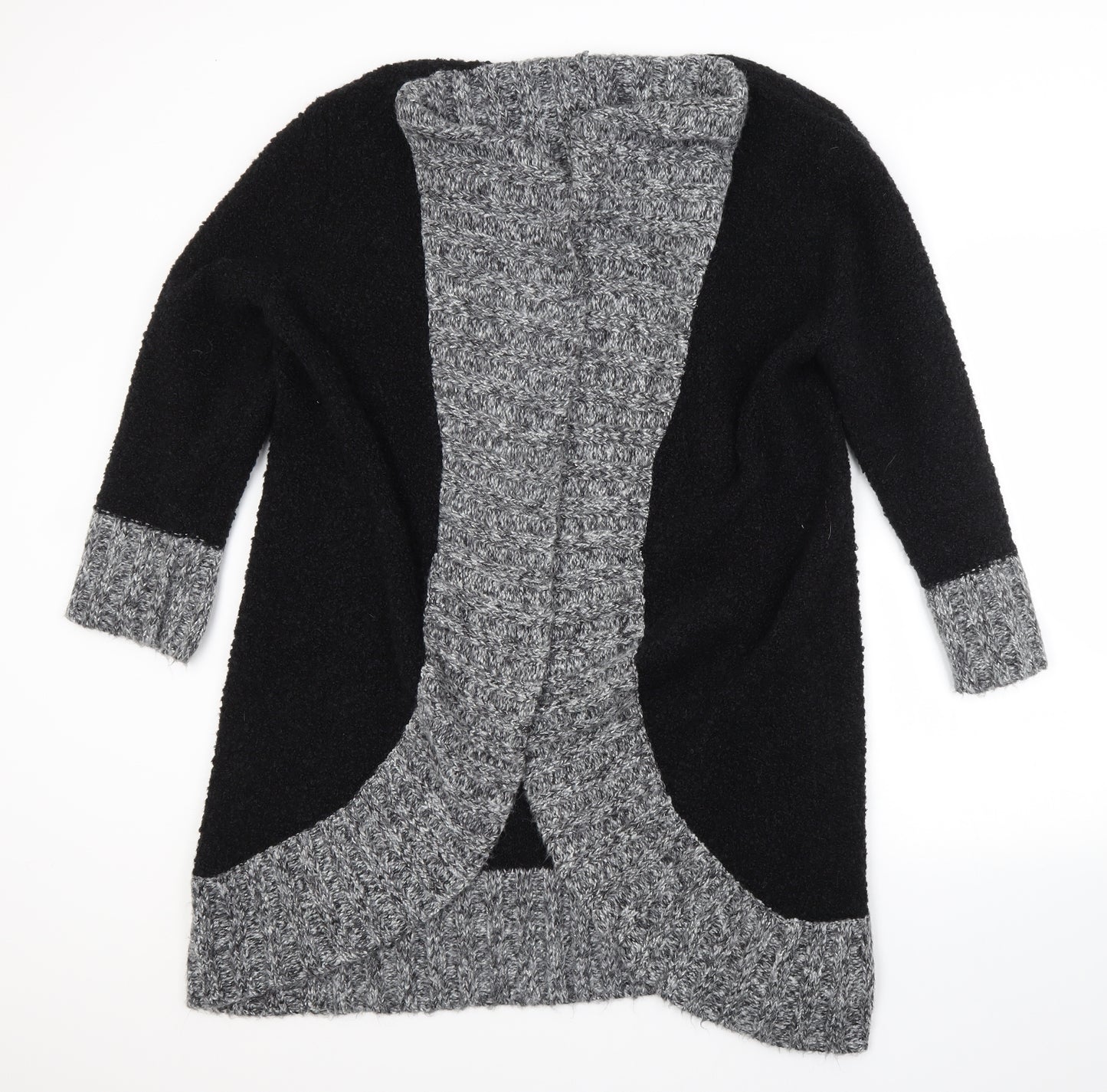 Roman Womens Black V-Neck  Acrylic Cardigan Jumper Size XL