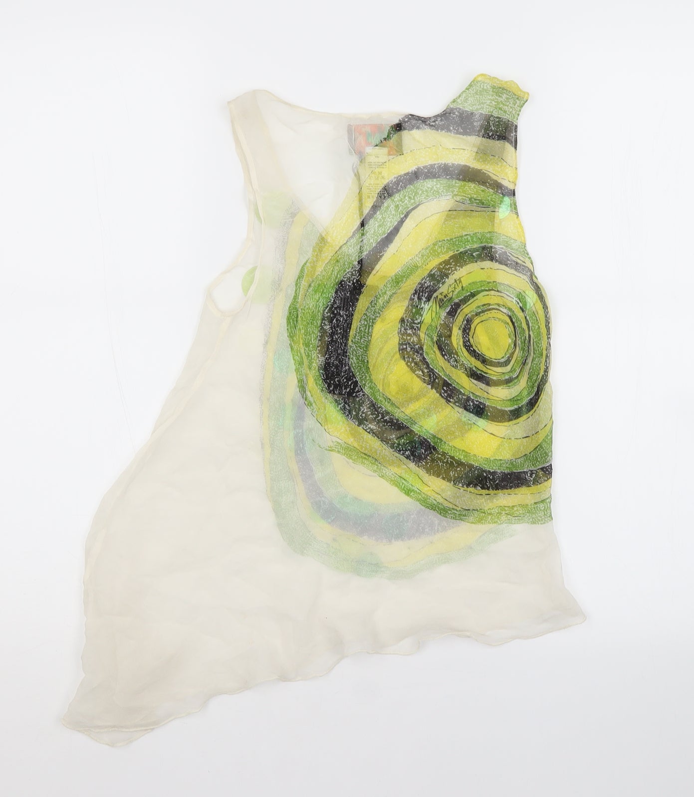 Miss Sixty Womens Multicoloured Geometric Silk Basic Tank Size L Scoop Neck