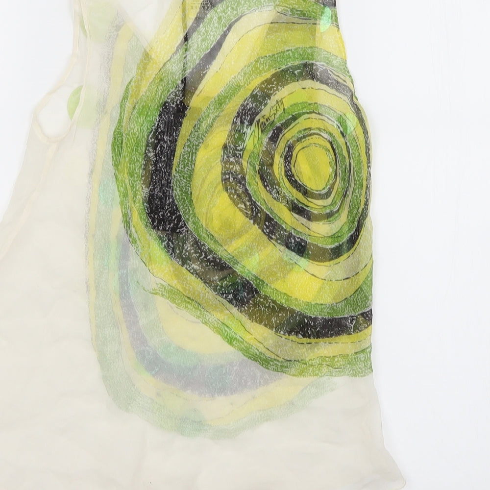 Miss Sixty Womens Multicoloured Geometric Silk Basic Tank Size L Scoop Neck