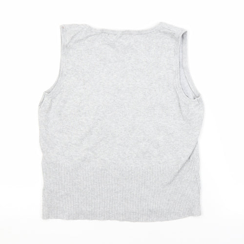 Atmosphere Womens Grey  Viscose Basic Tank Size 14 Scoop Neck