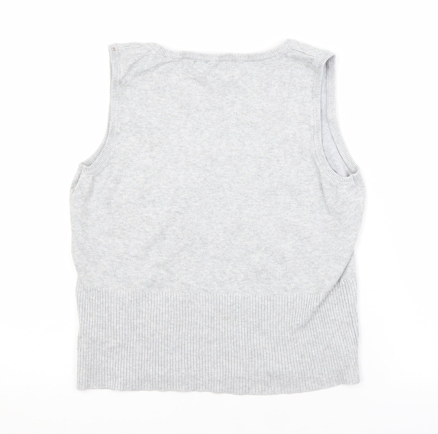 Atmosphere Womens Grey  Viscose Basic Tank Size 14 Scoop Neck