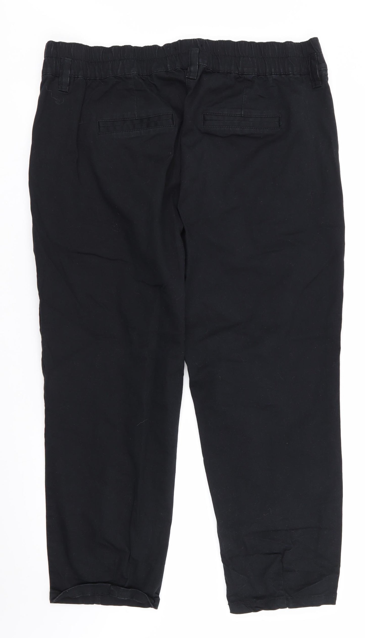NEXT Womens Black  Cotton Chino Trousers Size 20 L25 in Regular