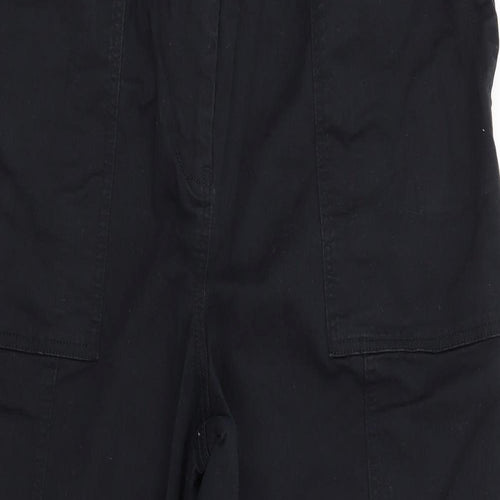 NEXT Womens Black  Cotton Chino Trousers Size 20 L25 in Regular