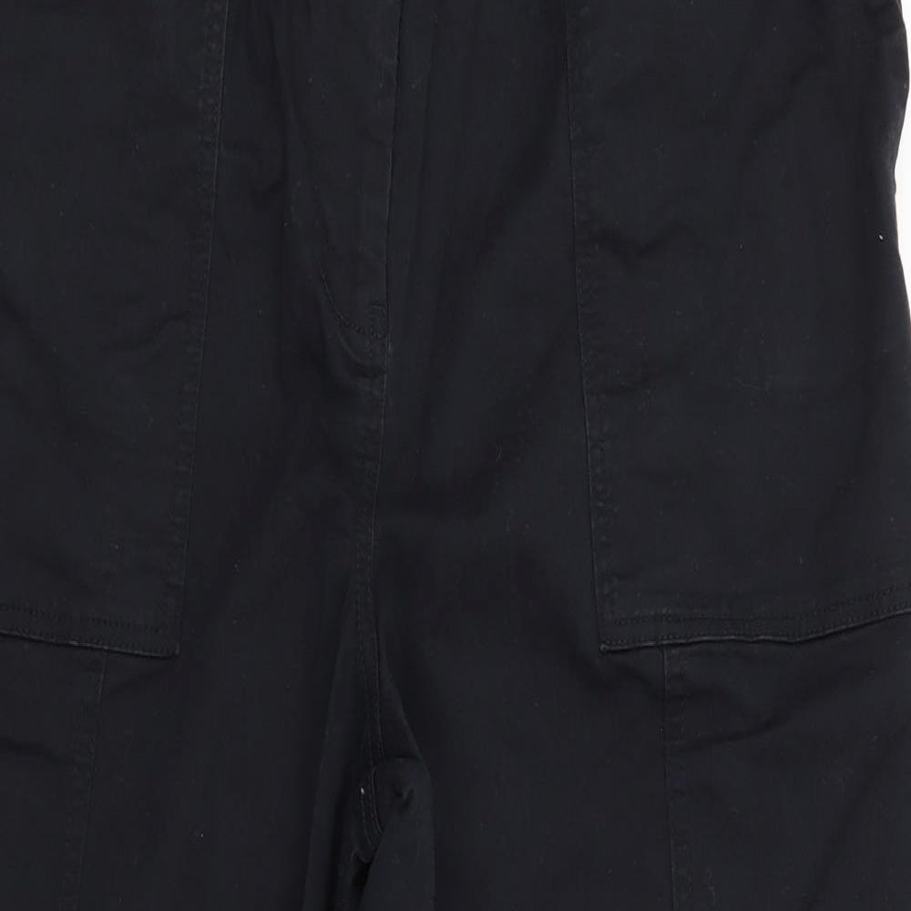 NEXT Womens Black  Cotton Chino Trousers Size 20 L25 in Regular