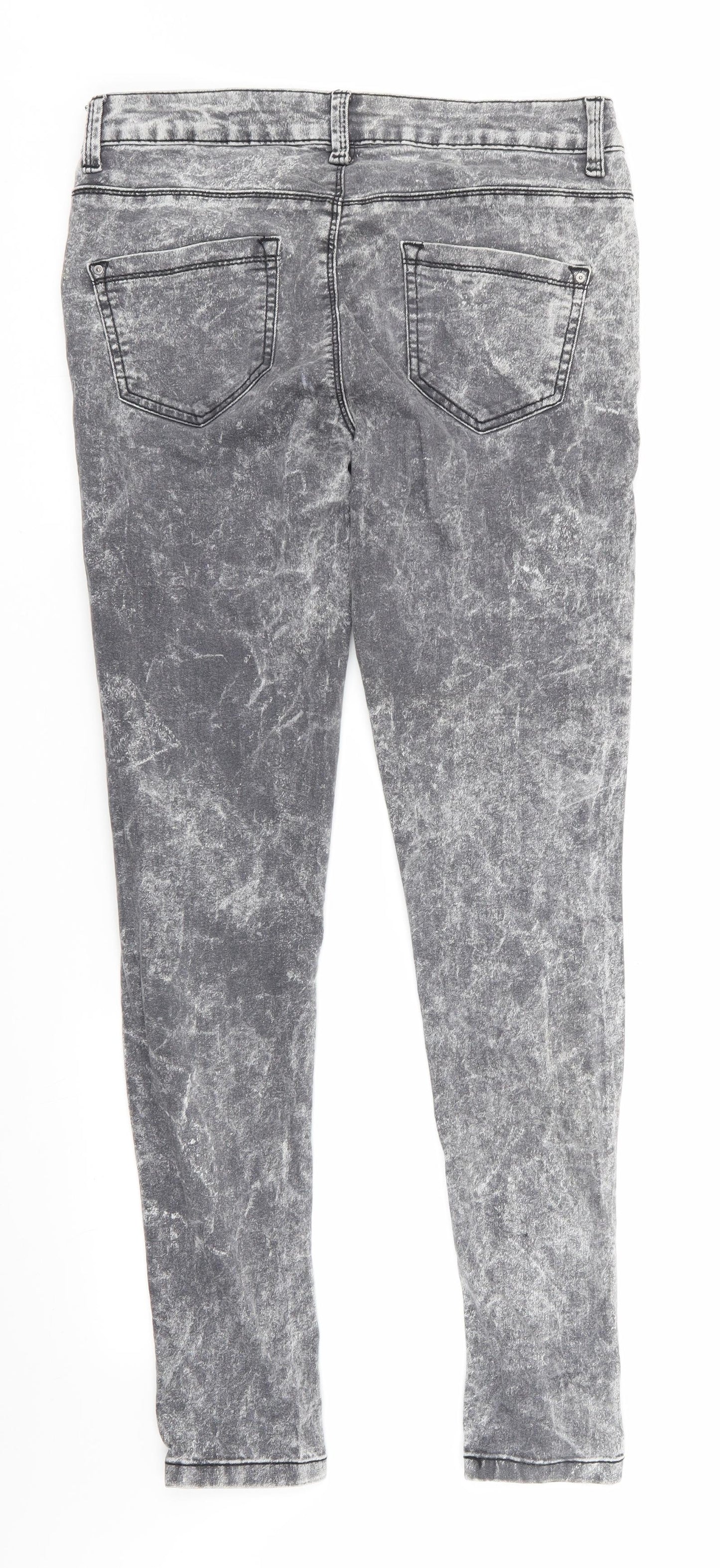 Denim Co Womens Grey  Cotton Skinny Jeans Size 12 L31 in Regular  - Super Skinny Ultra Soft