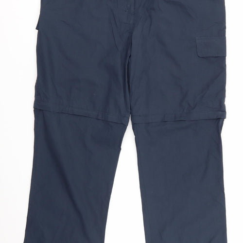 Mountain Warehouse Womens Blue  Polyester Trousers  Size 16 L30 in Regular  - Zip off legs