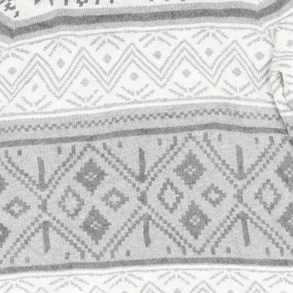 Rocha John Rocha Womens Grey High Neck Geometric Nylon Cardigan Jumper Size 22   - Longline Cardigan Geometric Stripes