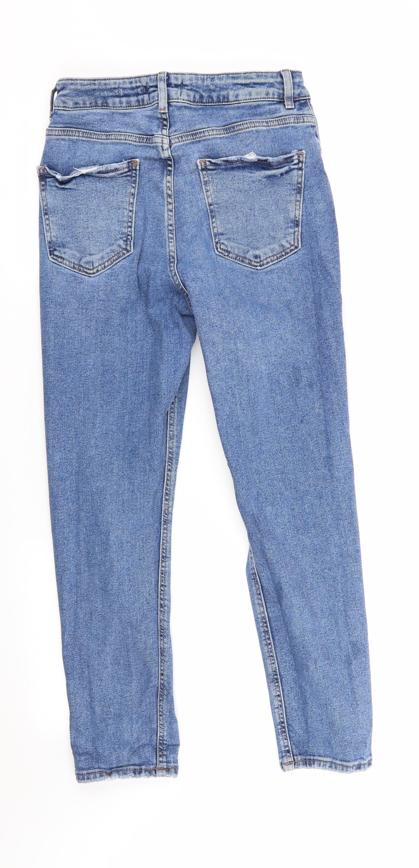 New Look  Womens Blue  Cotton Mom Jeans Size 10 L26 in Regular