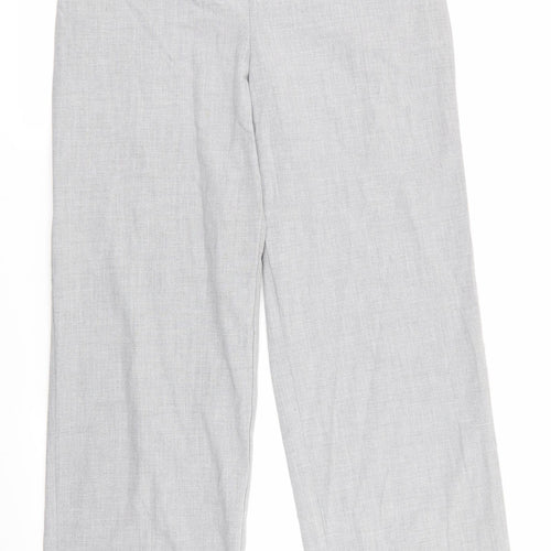 So Fabulous Womens Grey  Polyester Trousers  Size 14 L29 in Regular  - Back Elastication Light Grey