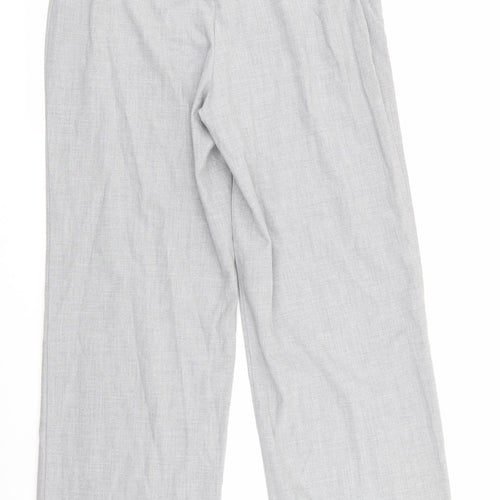 So Fabulous Womens Grey  Polyester Trousers  Size 14 L29 in Regular  - Back Elastication Light Grey