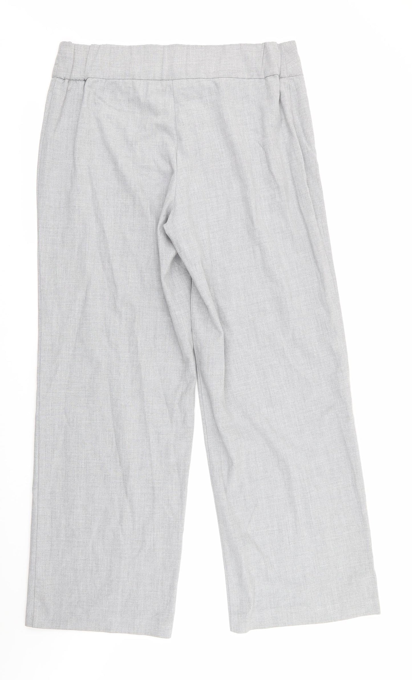 So Fabulous Womens Grey  Polyester Trousers  Size 14 L29 in Regular  - Back Elastication Light Grey