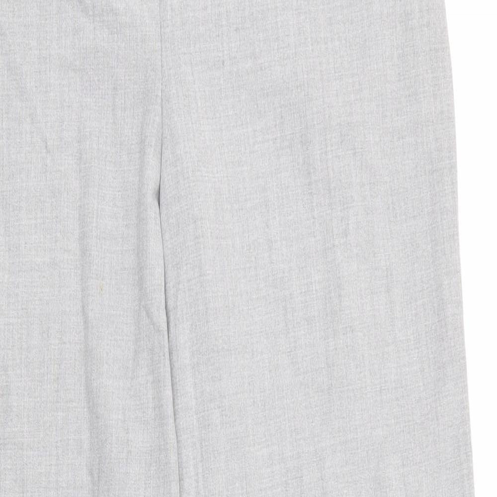 So Fabulous Womens Grey  Polyester Trousers  Size 14 L29 in Regular  - Back Elastication Light Grey