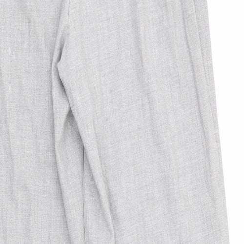 So Fabulous Womens Grey  Polyester Trousers  Size 14 L29 in Regular  - Back Elastication Light Grey
