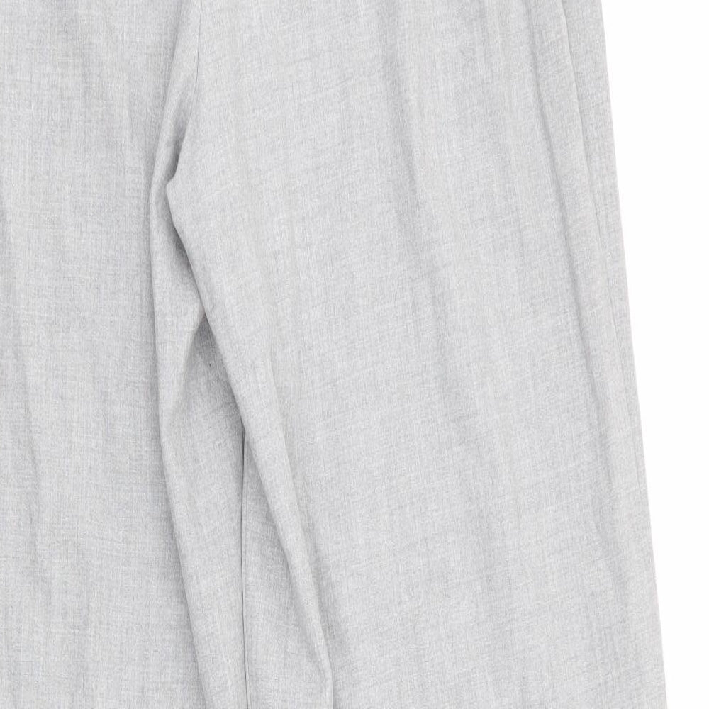 So Fabulous Womens Grey  Polyester Trousers  Size 14 L29 in Regular  - Back Elastication Light Grey