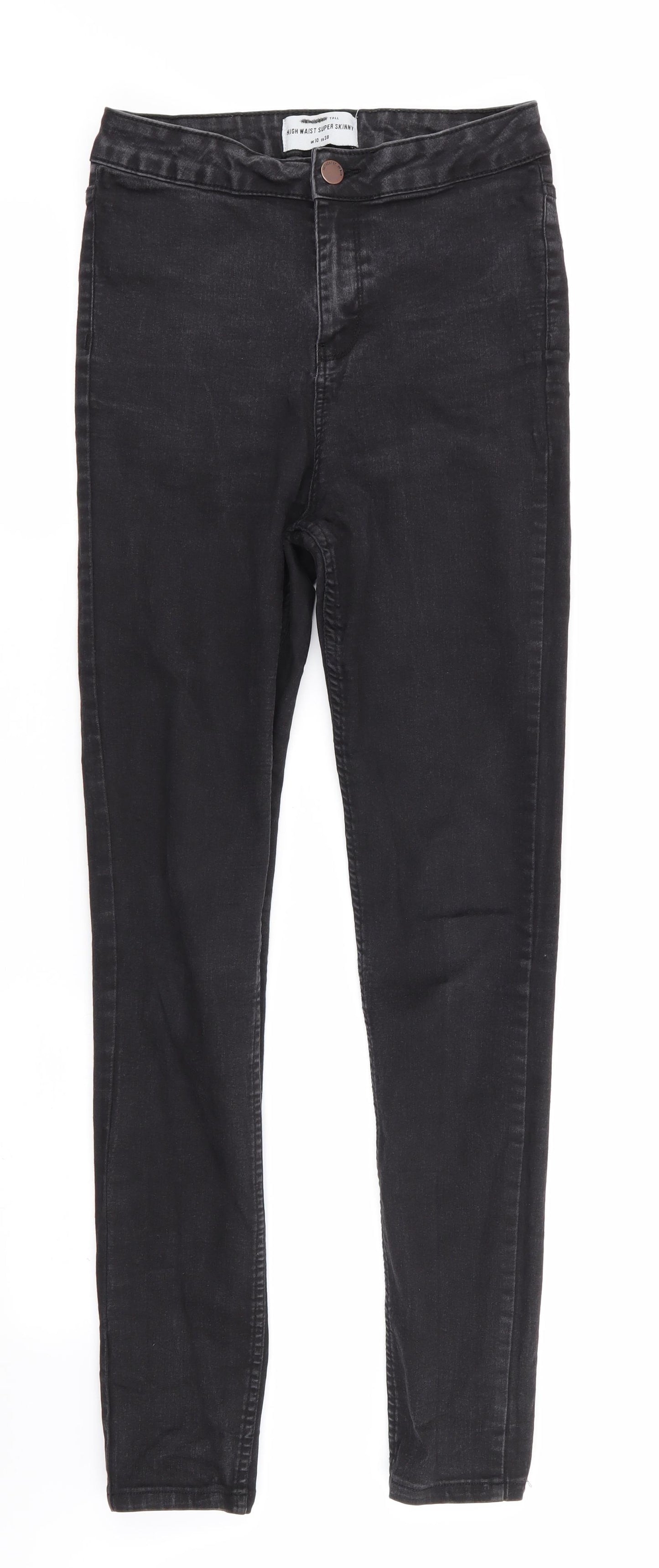 New Look Womens Black  Cotton Skinny Jeans Size 10 L29 in Regular  - Super Skinny