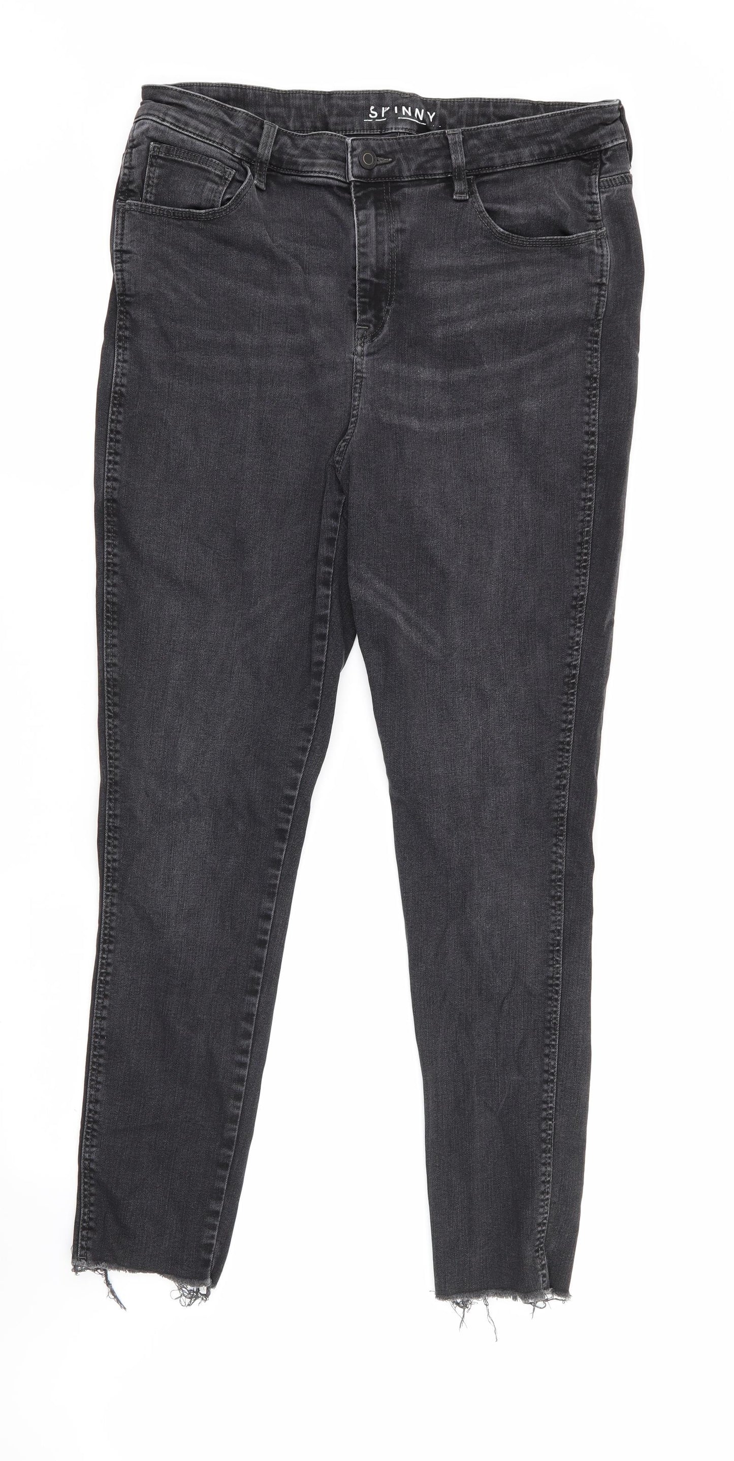 Marks and Spencer Womens Black  Cotton Skinny Jeans Size 14 L28 in Regular