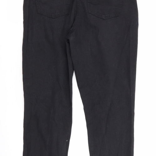 Parisian Womens Black  Cotton Chino Trousers Size 10 L27 in Regular  - Distressed look