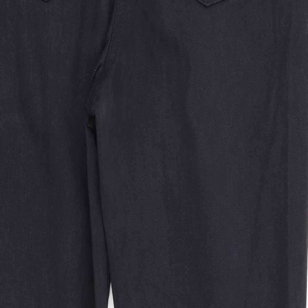 Parisian Womens Black  Cotton Chino Trousers Size 10 L27 in Regular  - Distressed look