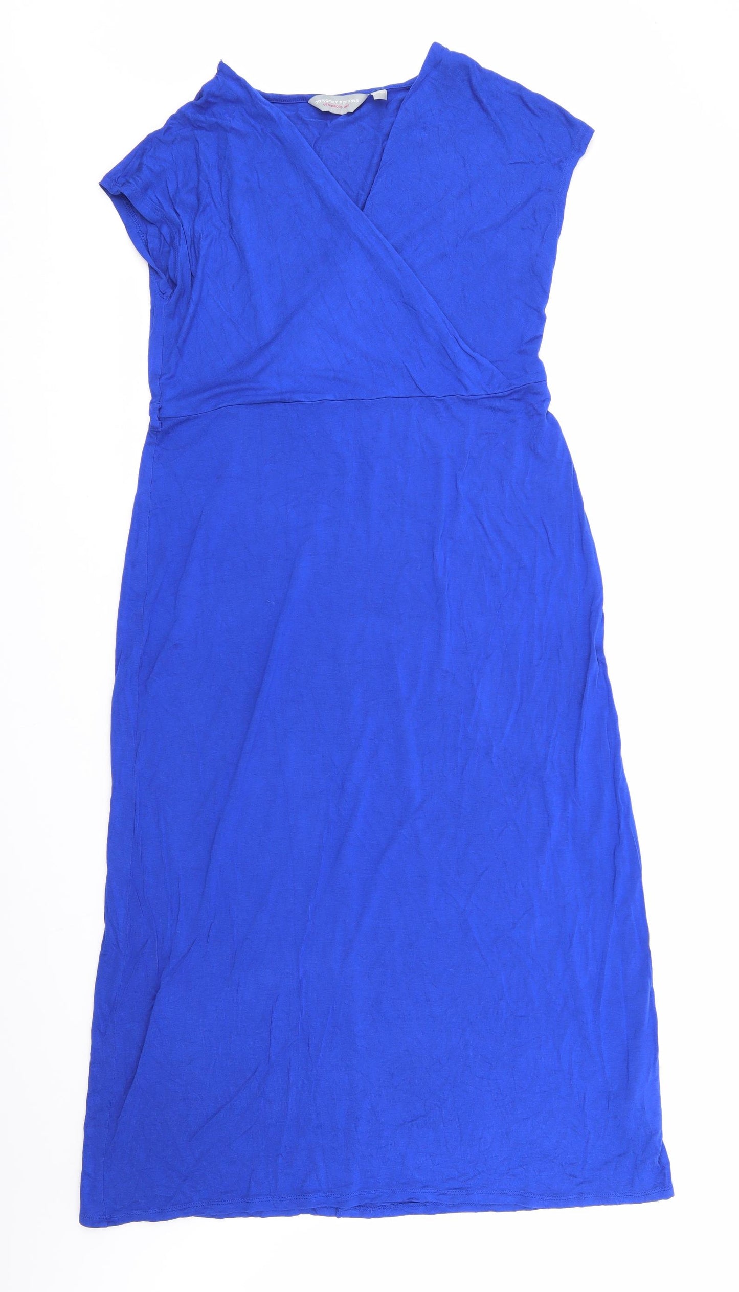 Dorothy Perkins Womens Blue  Viscose Maxi  Size 12 V-Neck