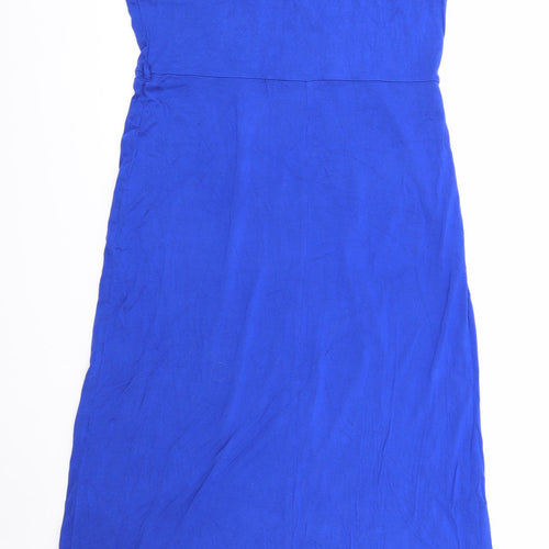 Dorothy Perkins Womens Blue  Viscose Maxi  Size 12 V-Neck