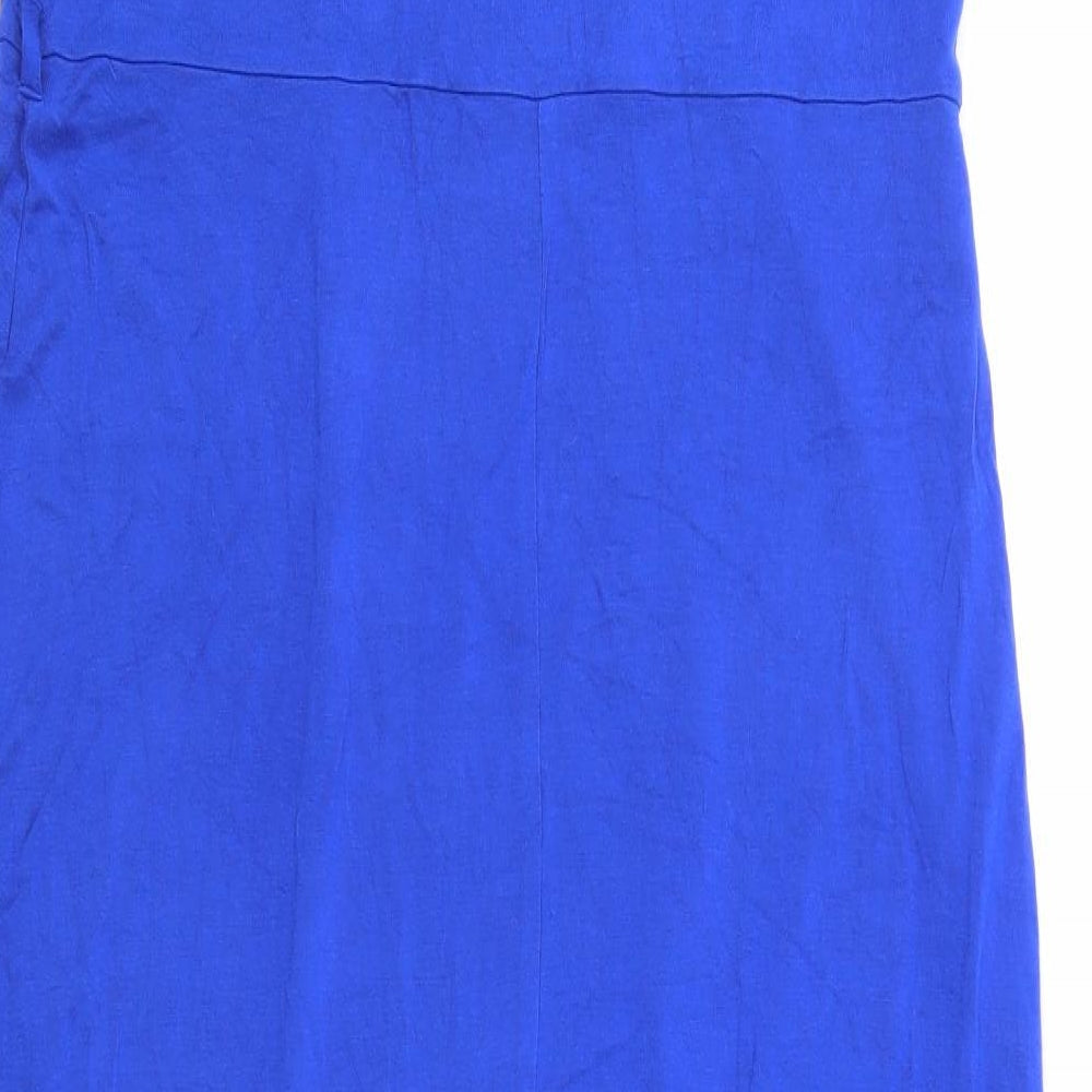 Dorothy Perkins Womens Blue  Viscose Maxi  Size 12 V-Neck
