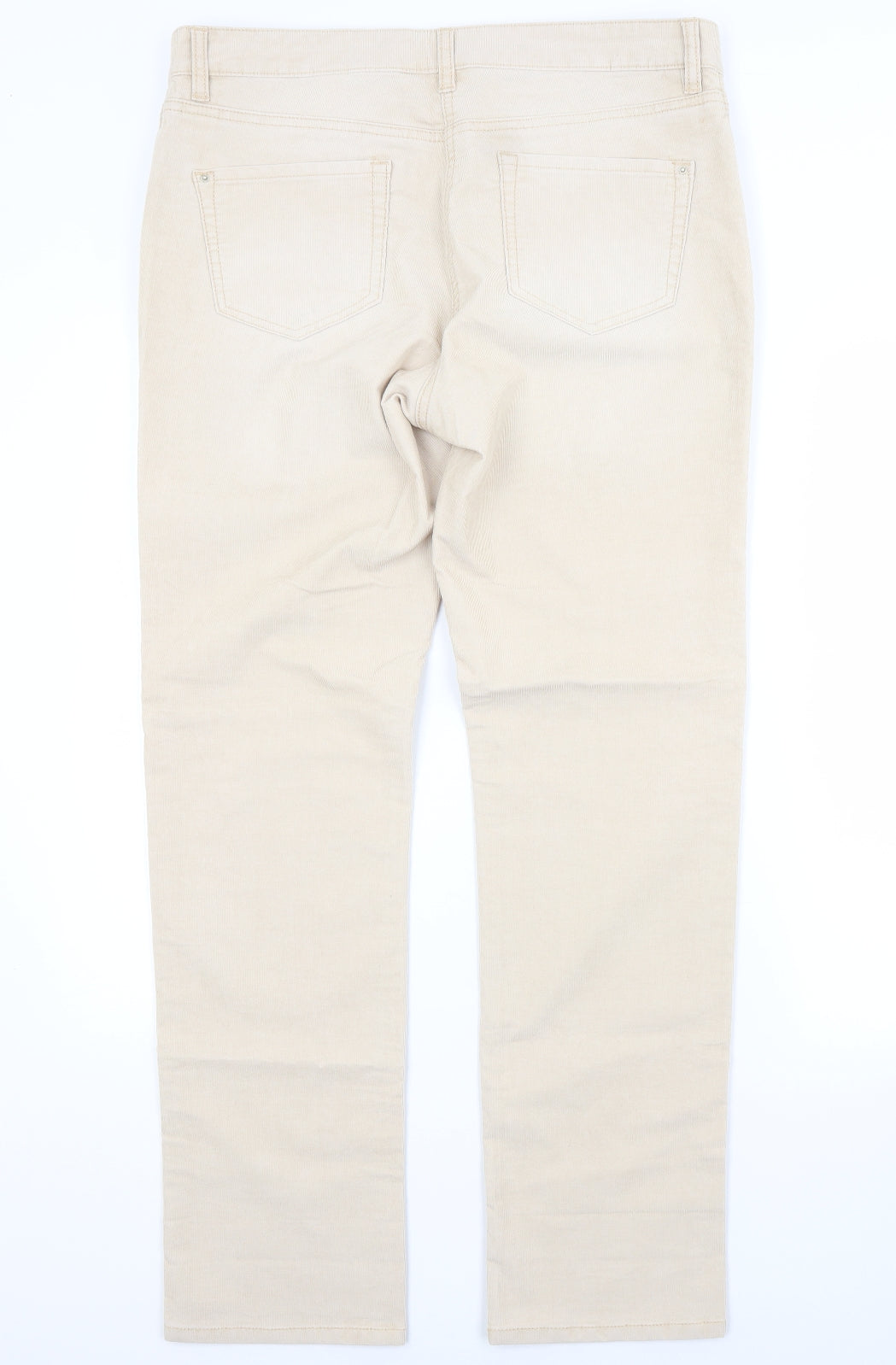 NEXT Womens Beige  Cotton Straight Jeans Size 14 L30 in Regular