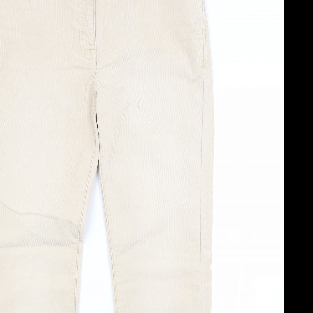 NEXT Womens Beige  Cotton Straight Jeans Size 14 L30 in Regular